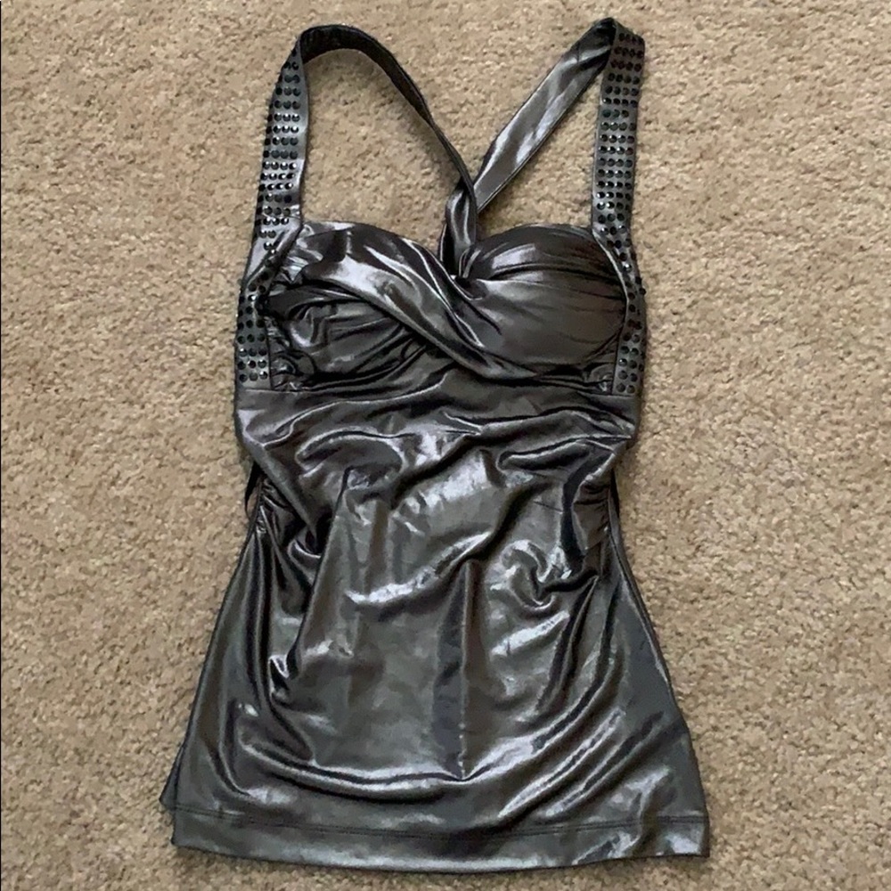 Bebe gunmetal top XS